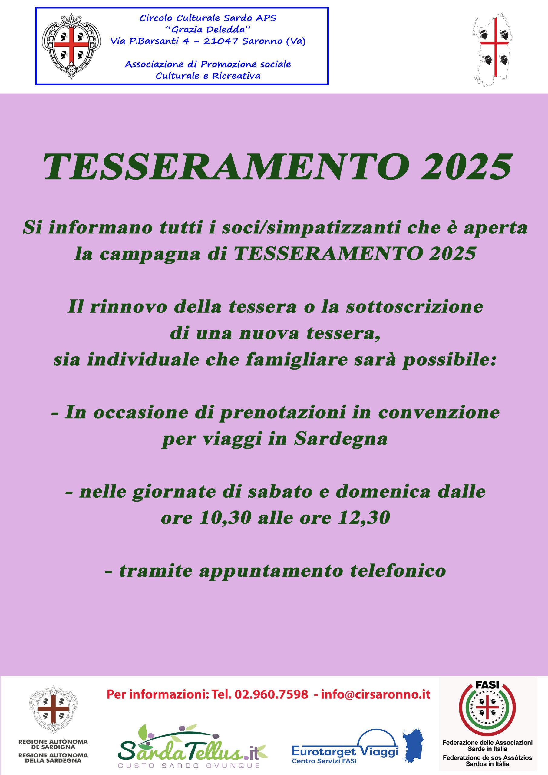 TESSERAMENTO 2025